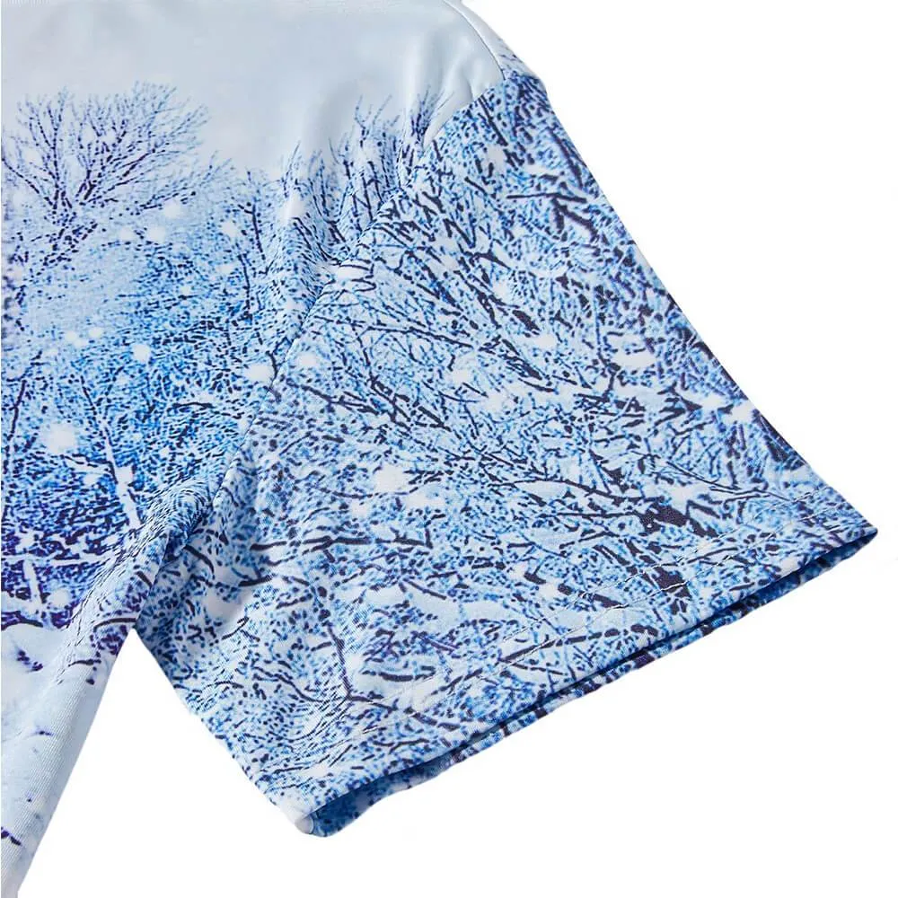 Forest Snow Couple Wolf Funny Tee