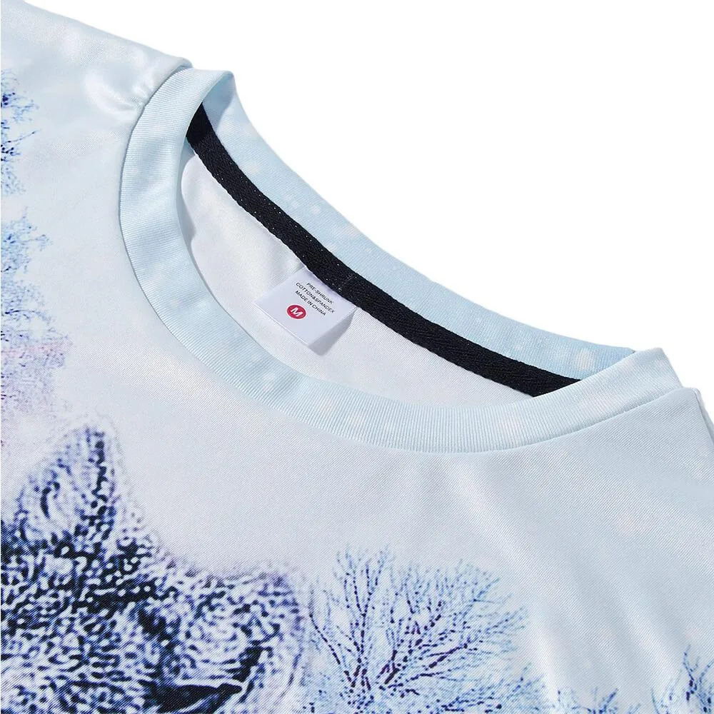 Forest Snow Couple Wolf Funny Tee