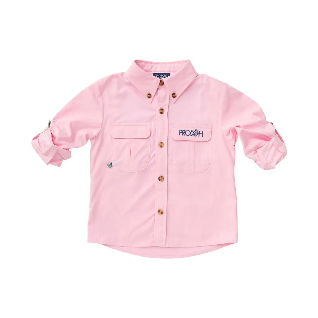 Founders Kids Fishing Shirt in Pink