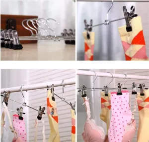 GFYWZ Pants rack stainless steel Windproof Flexible Multi Purpose 28CM Home sock underwear Drying Magic Hangers (pack of 10), black, 2811cm