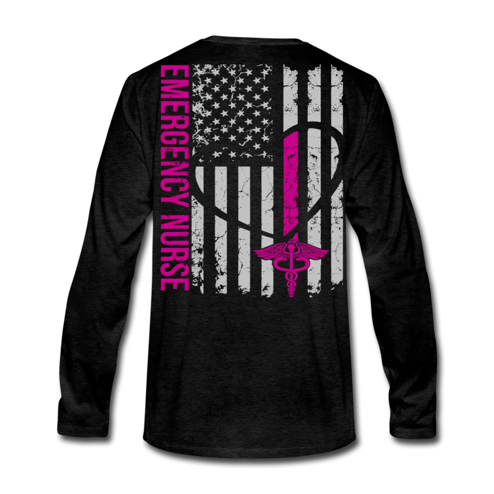 Hailey ER Nurse Flag Men's Premium Long Sleeve T-Shirt