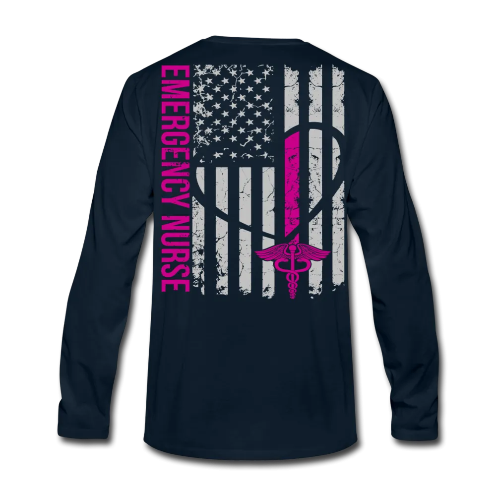 Hailey ER Nurse Flag Men's Premium Long Sleeve T-Shirt