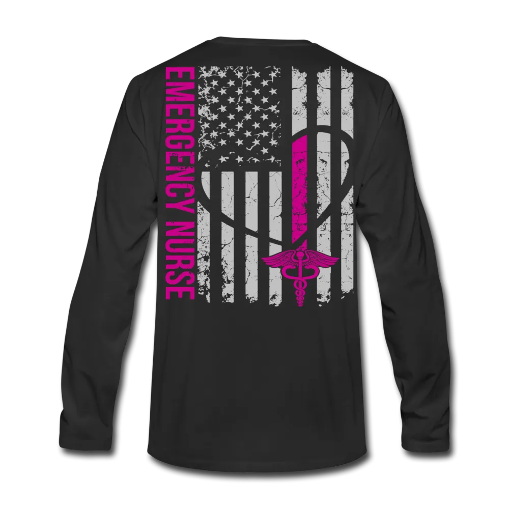 Hailey ER Nurse Flag Men's Premium Long Sleeve T-Shirt
