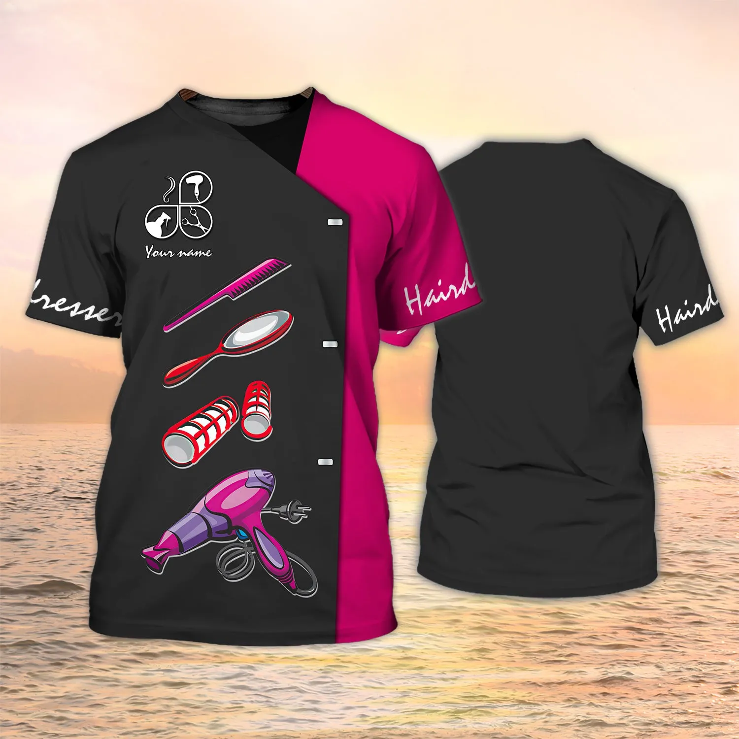 Hairdresser T Shirt Salon Uniform Hairstylist Custom Shirts [Non Workwear]