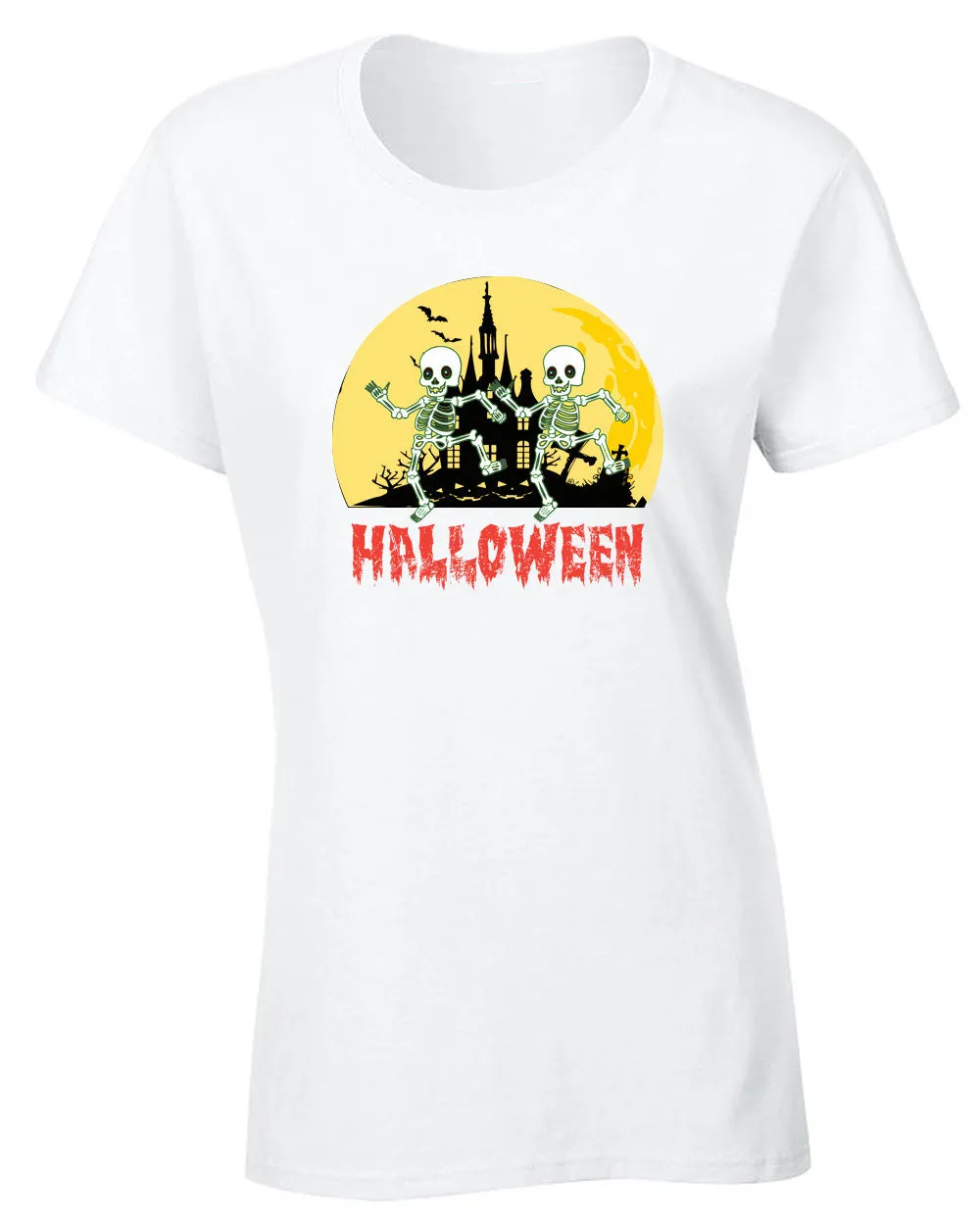 Halloween skeleton t-shirt women tees