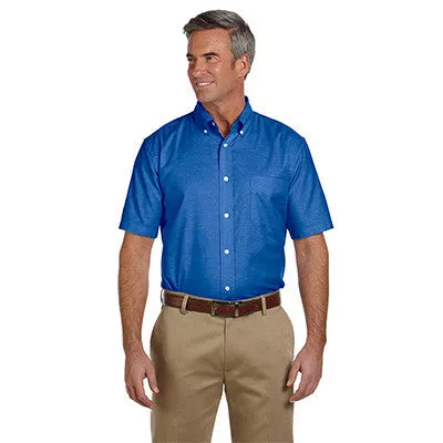 Harriton Mens Short-Sleeve Oxford with Stain-Release