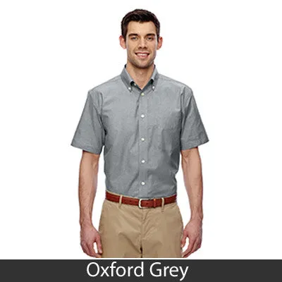 Harriton Mens Short-Sleeve Oxford with Stain-Release