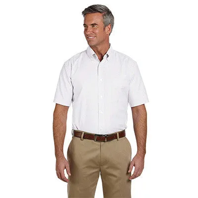 Harriton Mens Short-Sleeve Oxford with Stain-Release