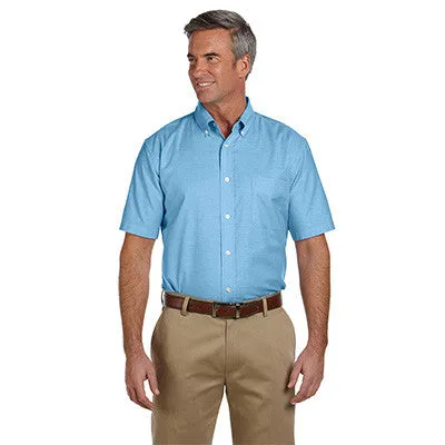 Harriton Mens Short-Sleeve Oxford with Stain-Release