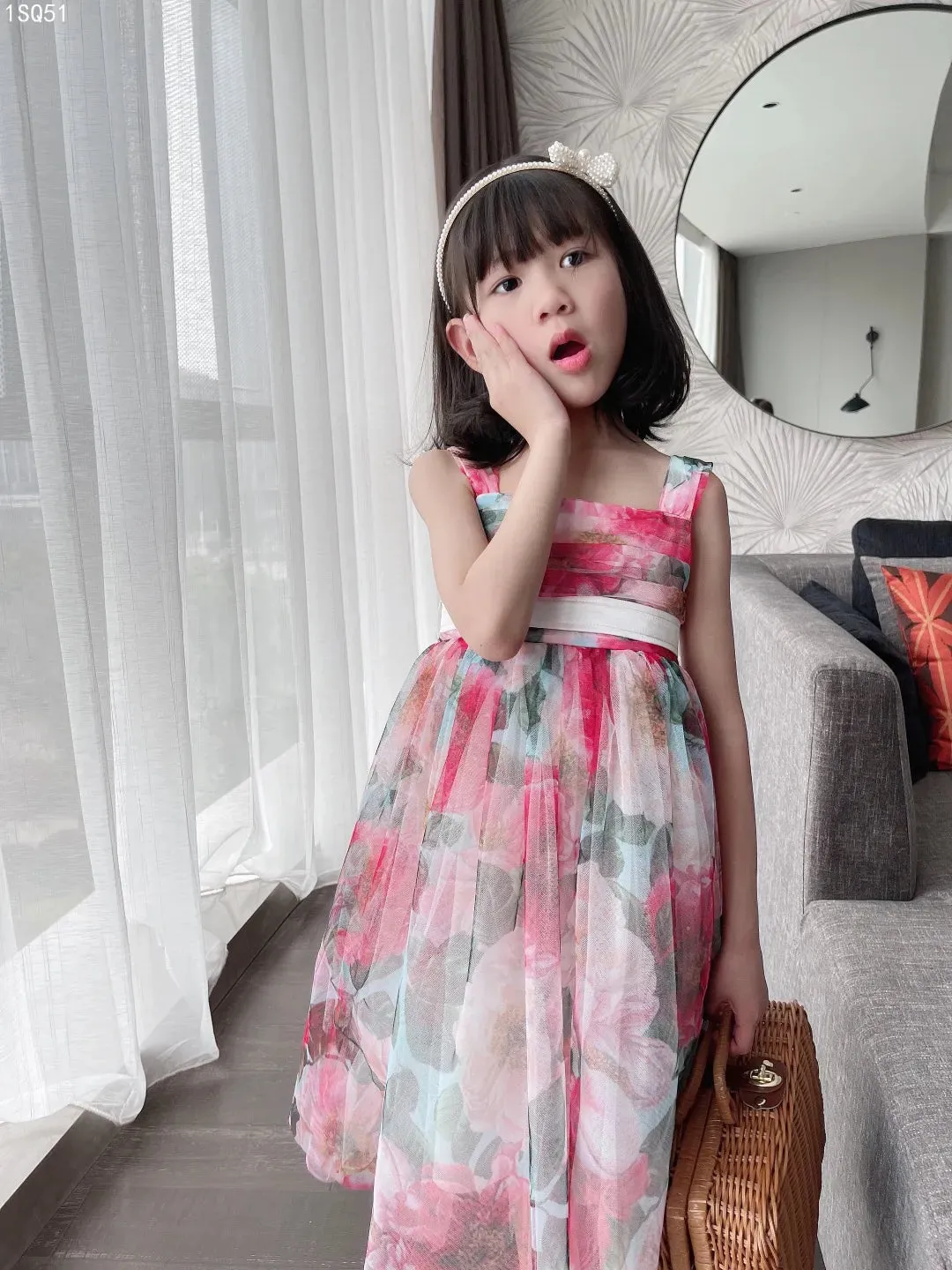 High Quality Flowers Dress For Baby Girls  Summer Kids Girl Beach Dresses suspender Party dress Clothes