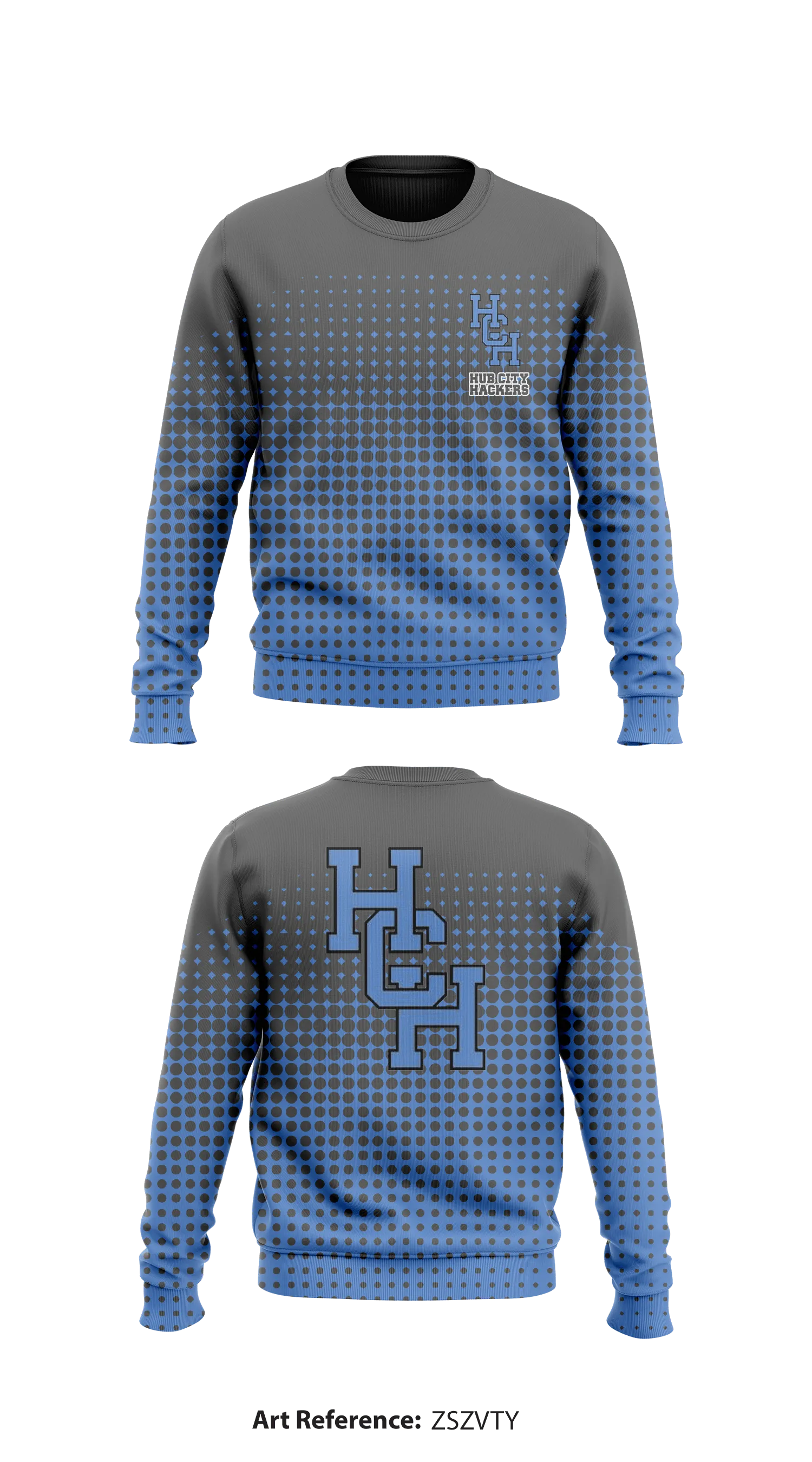 Hub City Hackers Core Men's Crewneck Performance Sweatshirt - zSzVty