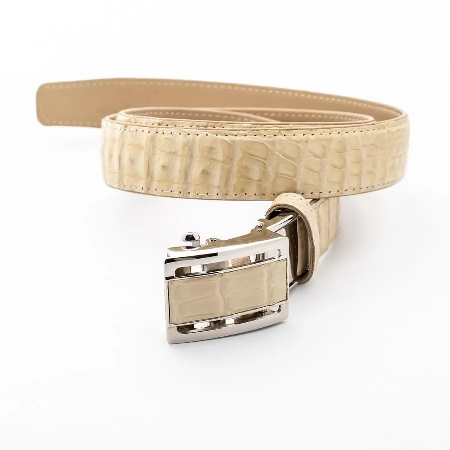 Ivory White Genuine Crocodile Belt