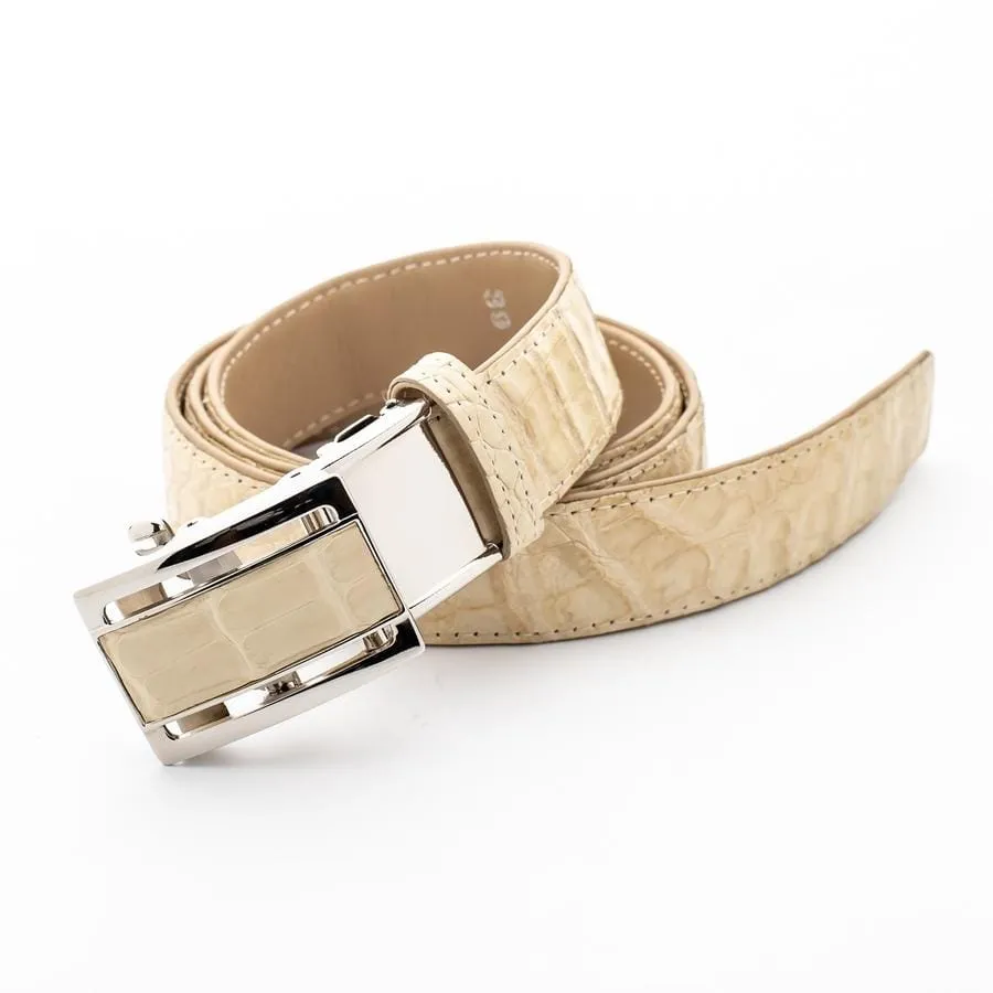 Ivory White Genuine Crocodile Belt