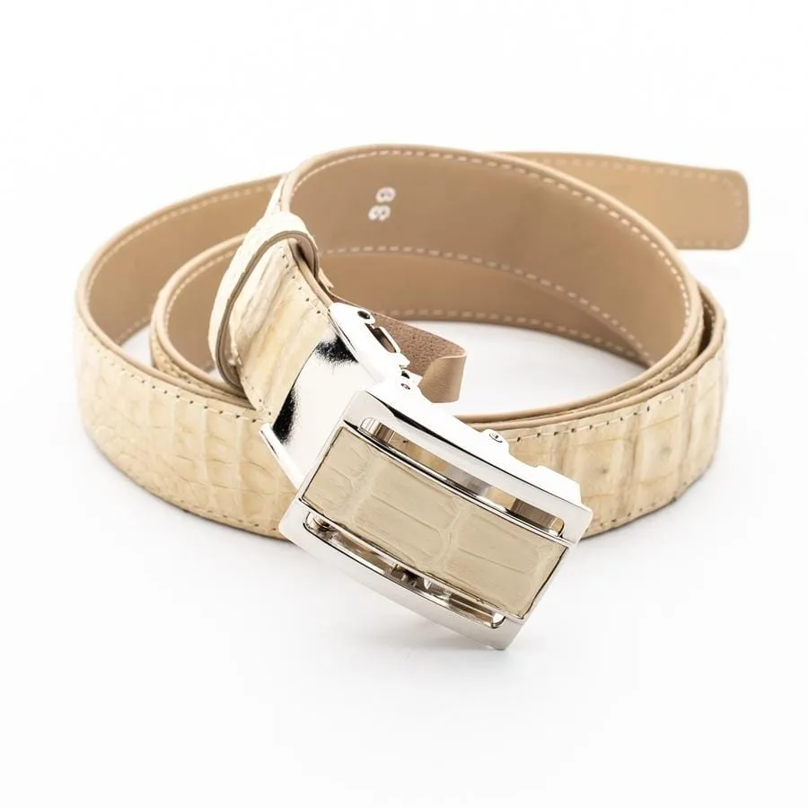 Ivory White Genuine Crocodile Belt
