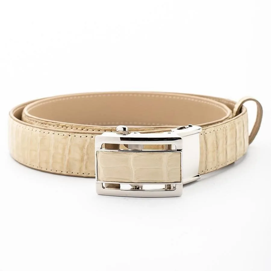 Ivory White Genuine Crocodile Belt