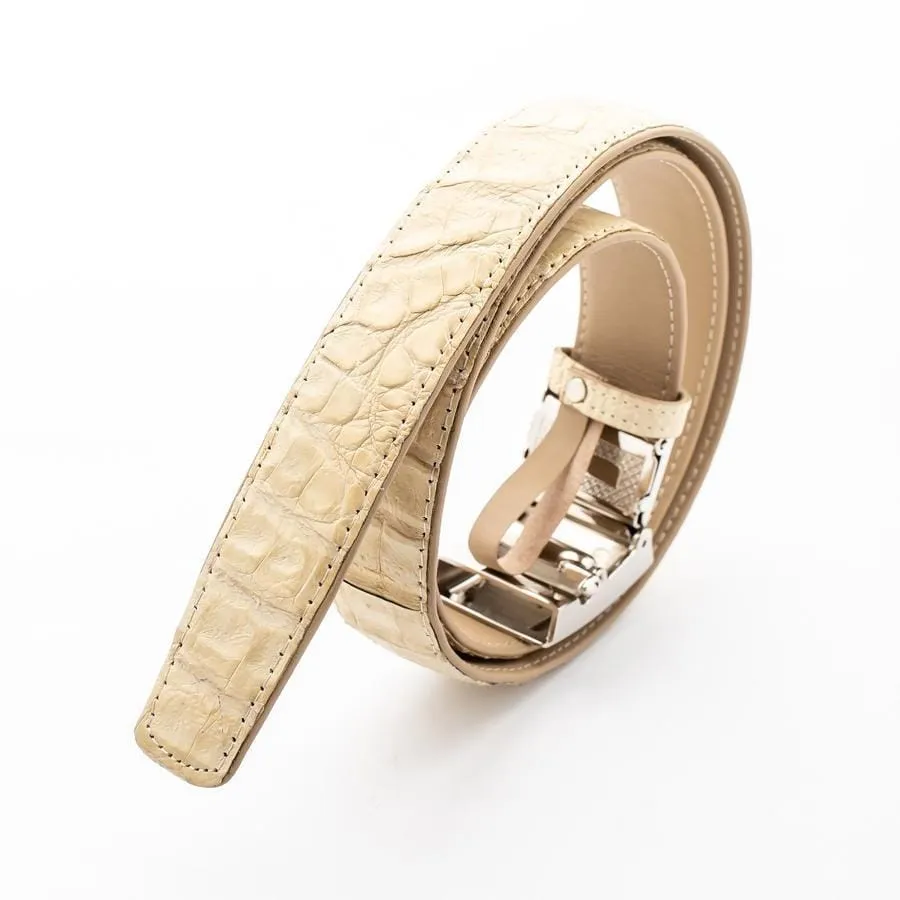 Ivory White Genuine Crocodile Belt
