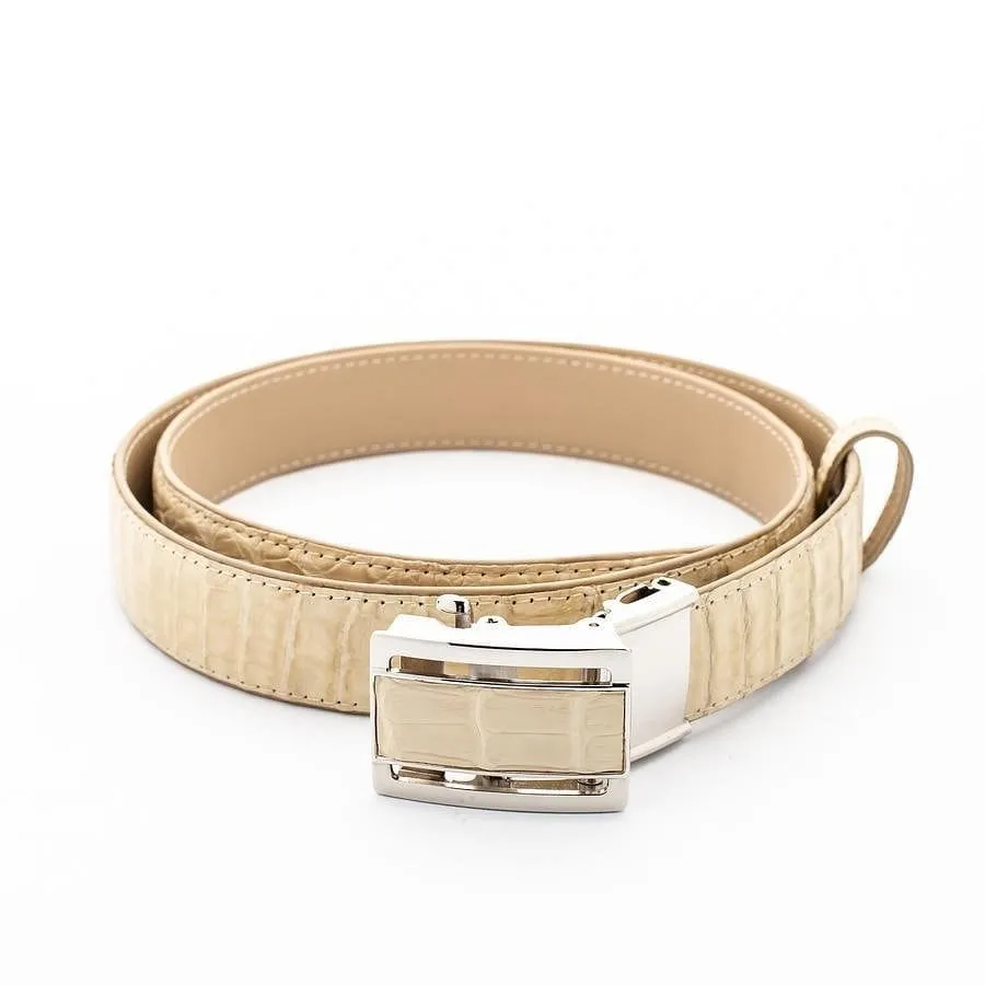 Ivory White Genuine Crocodile Belt