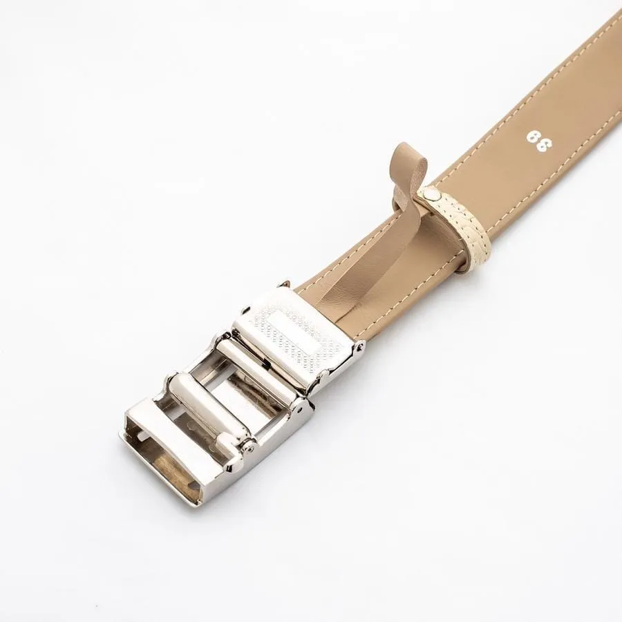 Ivory White Genuine Crocodile Belt