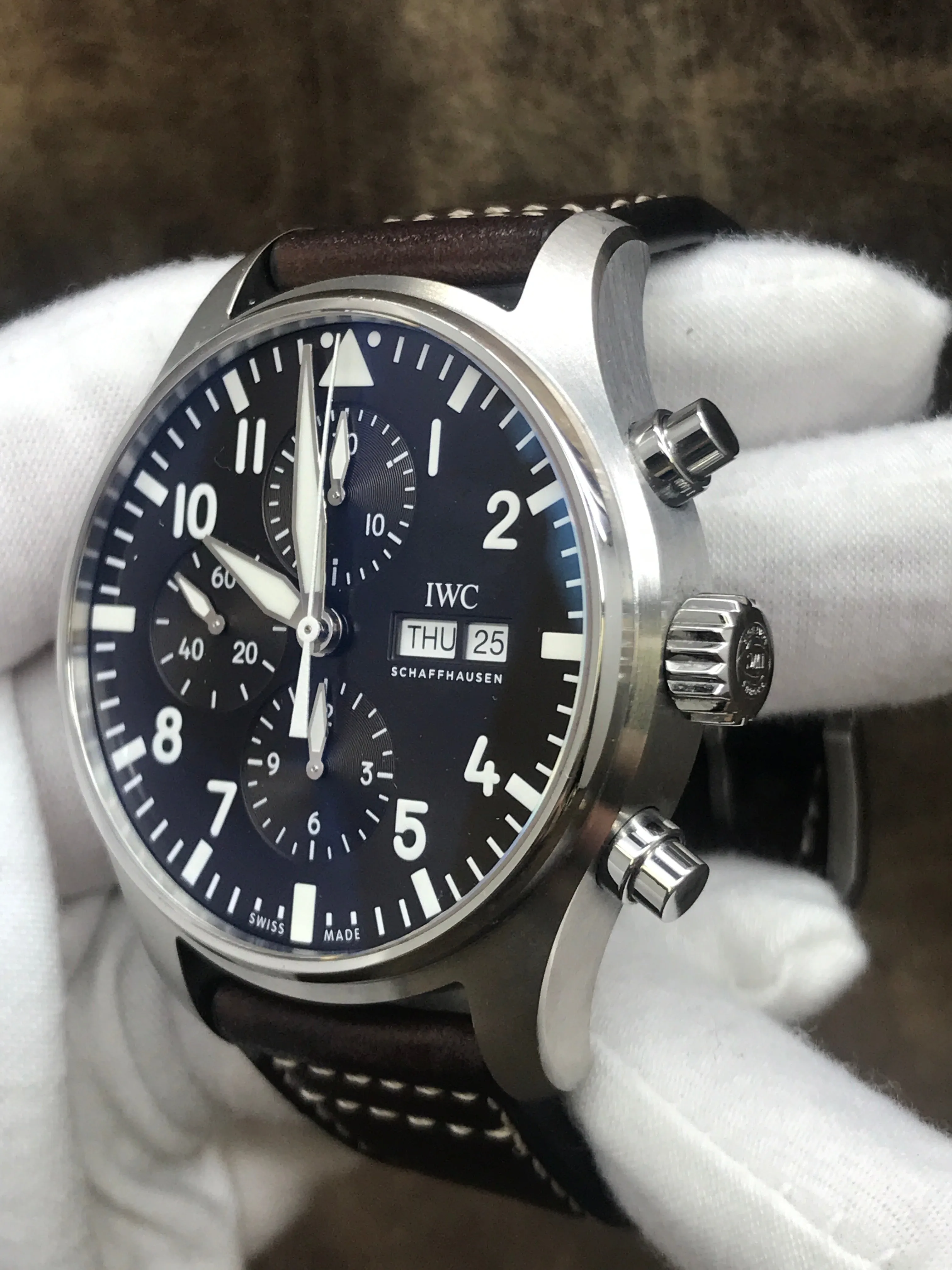 IWC Pilot's Watch Chronograph Edition “Antoine De Saint Exupéry” IW377713 Brown Dial Automatic Men's Watch