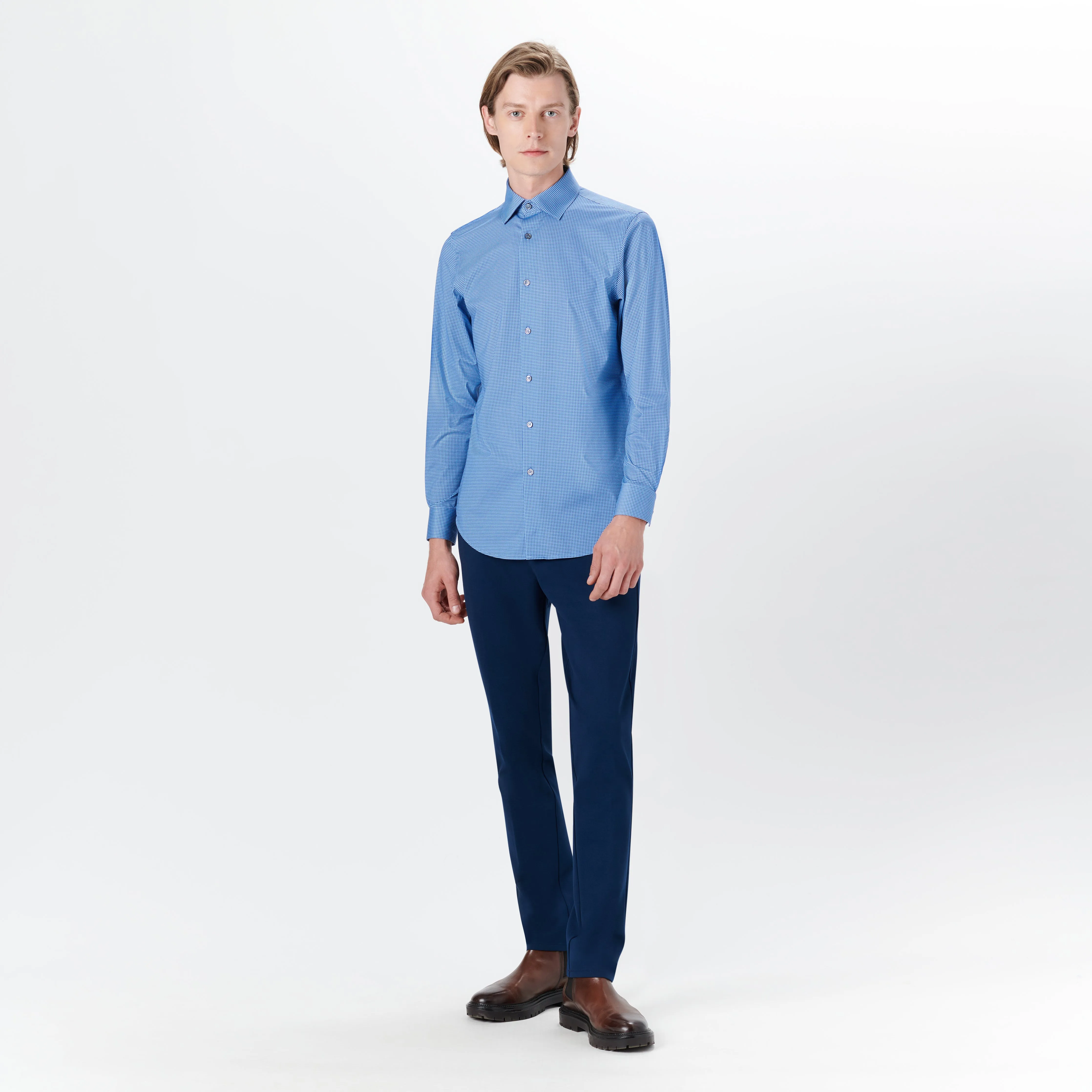JAMES Hound's Tooth Check OoohCotton Shirt