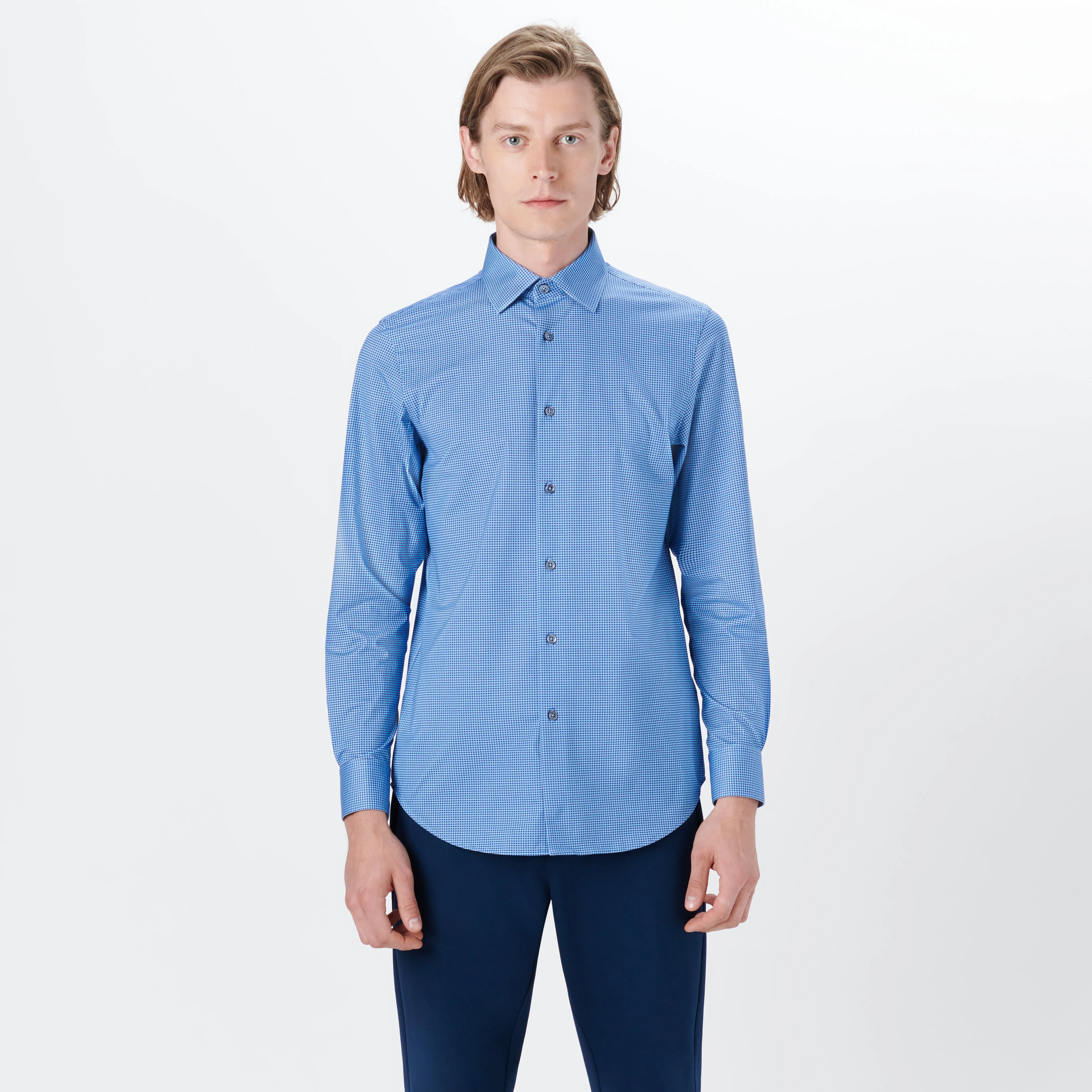 JAMES Hound's Tooth Check OoohCotton Shirt