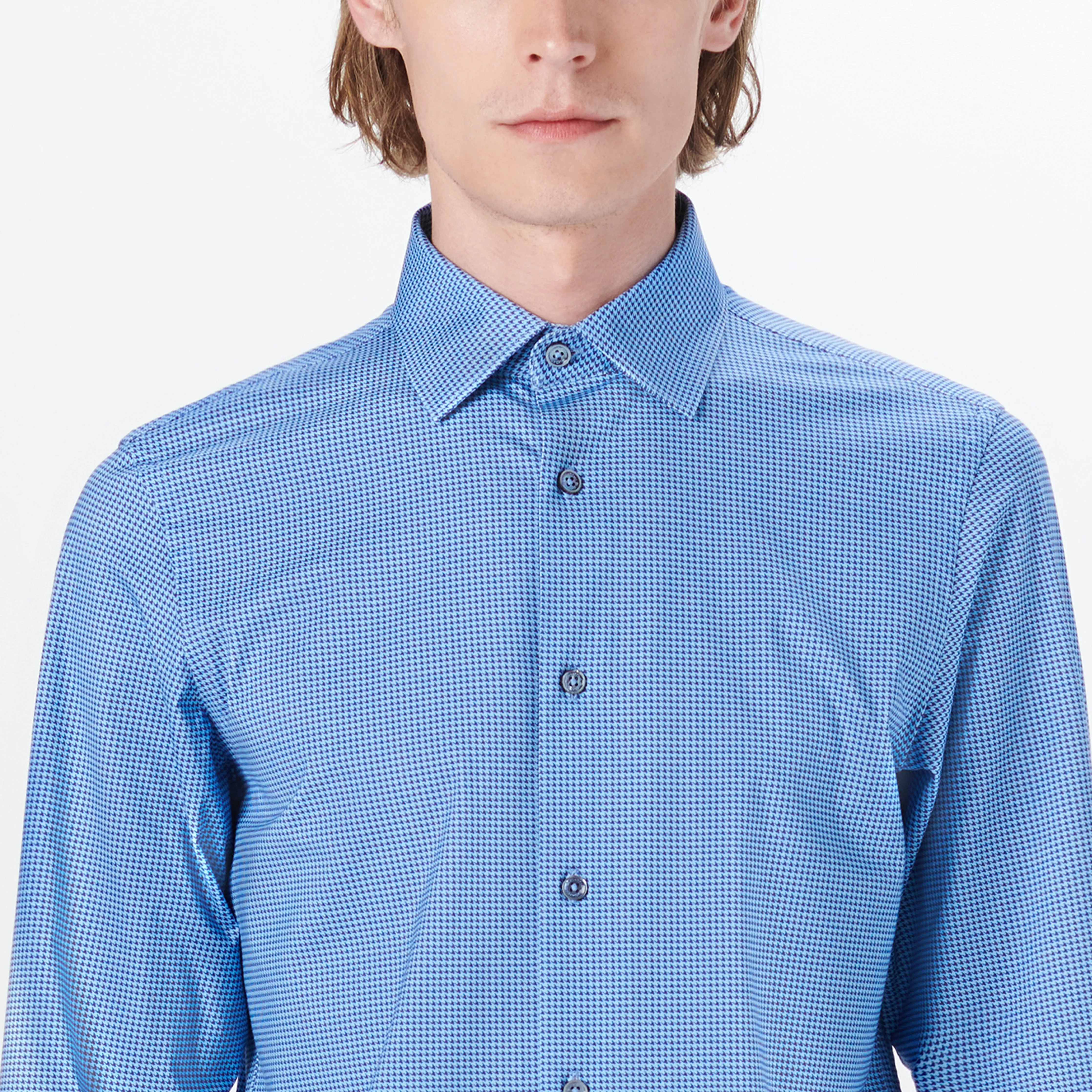 JAMES Hound's Tooth Check OoohCotton Shirt