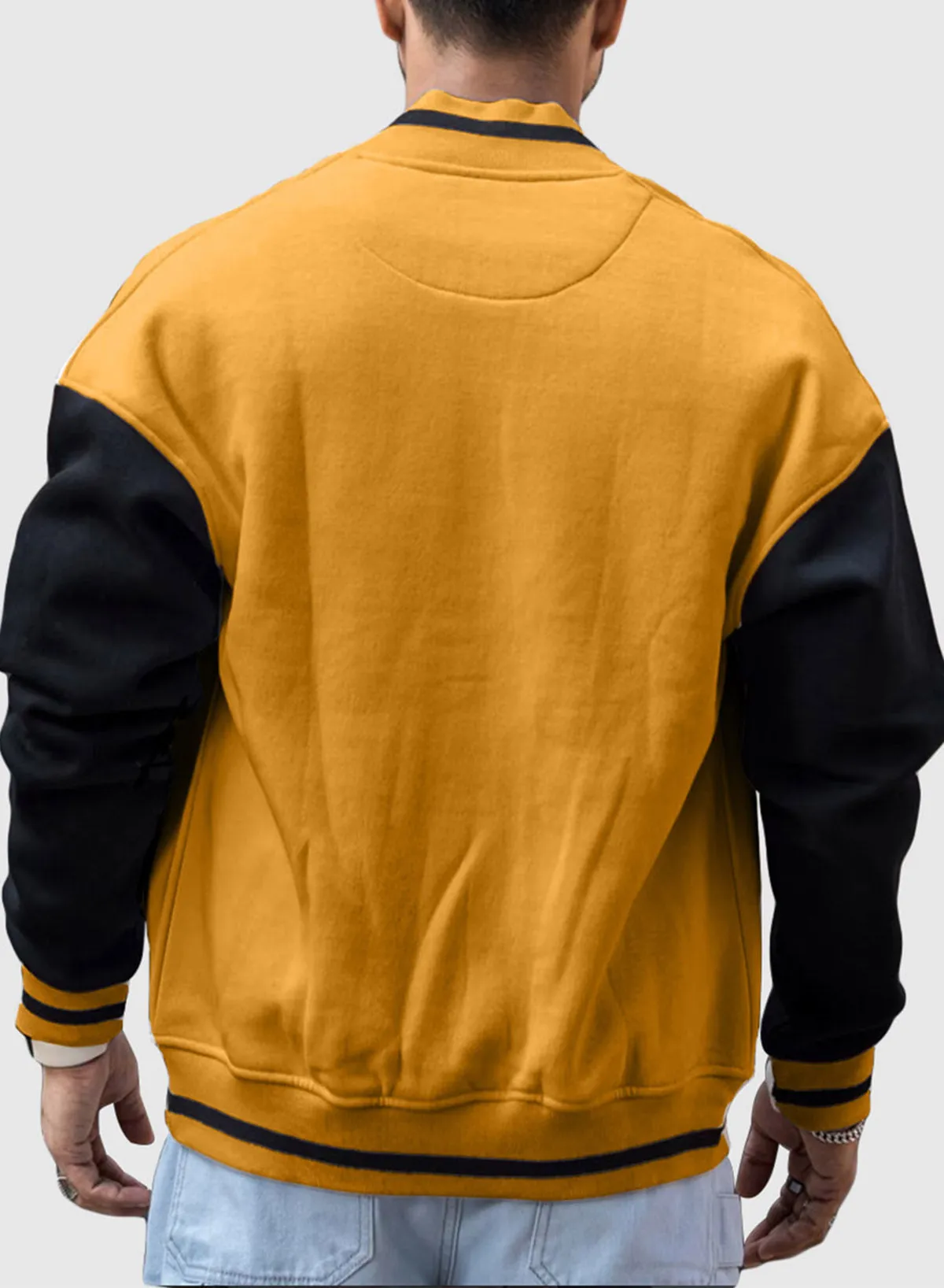 JMIERR Mens Varsity Jacket Causal Button Down Blend Letterman Jacket Slim Fit Bomber Jacket Lightweight Men Baseball Jacket