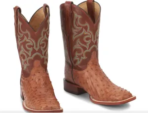 Justin Truman Cognac Full Quill Ostrich Men's Boots
