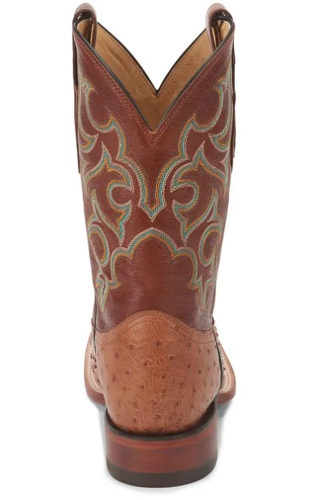 Justin Truman Cognac Full Quill Ostrich Men's Boots