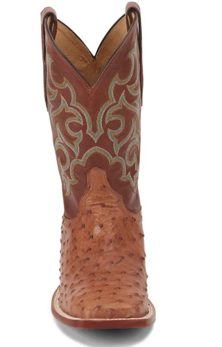 Justin Truman Cognac Full Quill Ostrich Men's Boots
