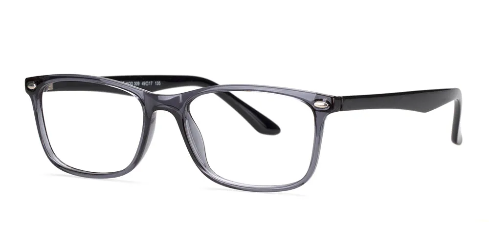 Loris Men's Unbreakable Bendable Rectangular TR90 Eyeglasses, M-309