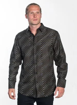 LSWG-375 MEN'S PRINTED LONG SLEEVE DRESS SHIRT
