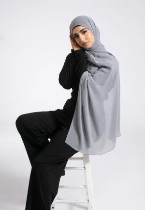 Luxury Soft Chiffon Hijab - Fossil Grey