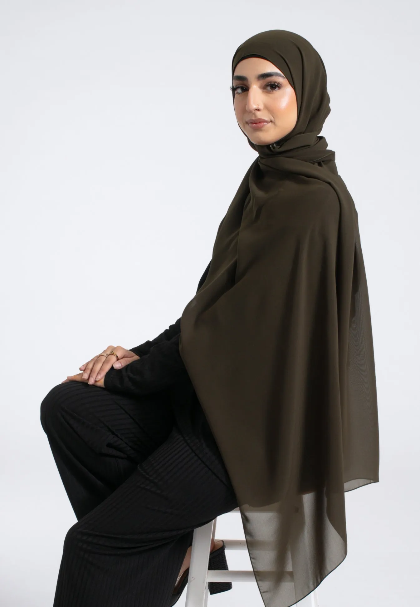 Luxury Soft Chiffon Hijab - Rich Olive
