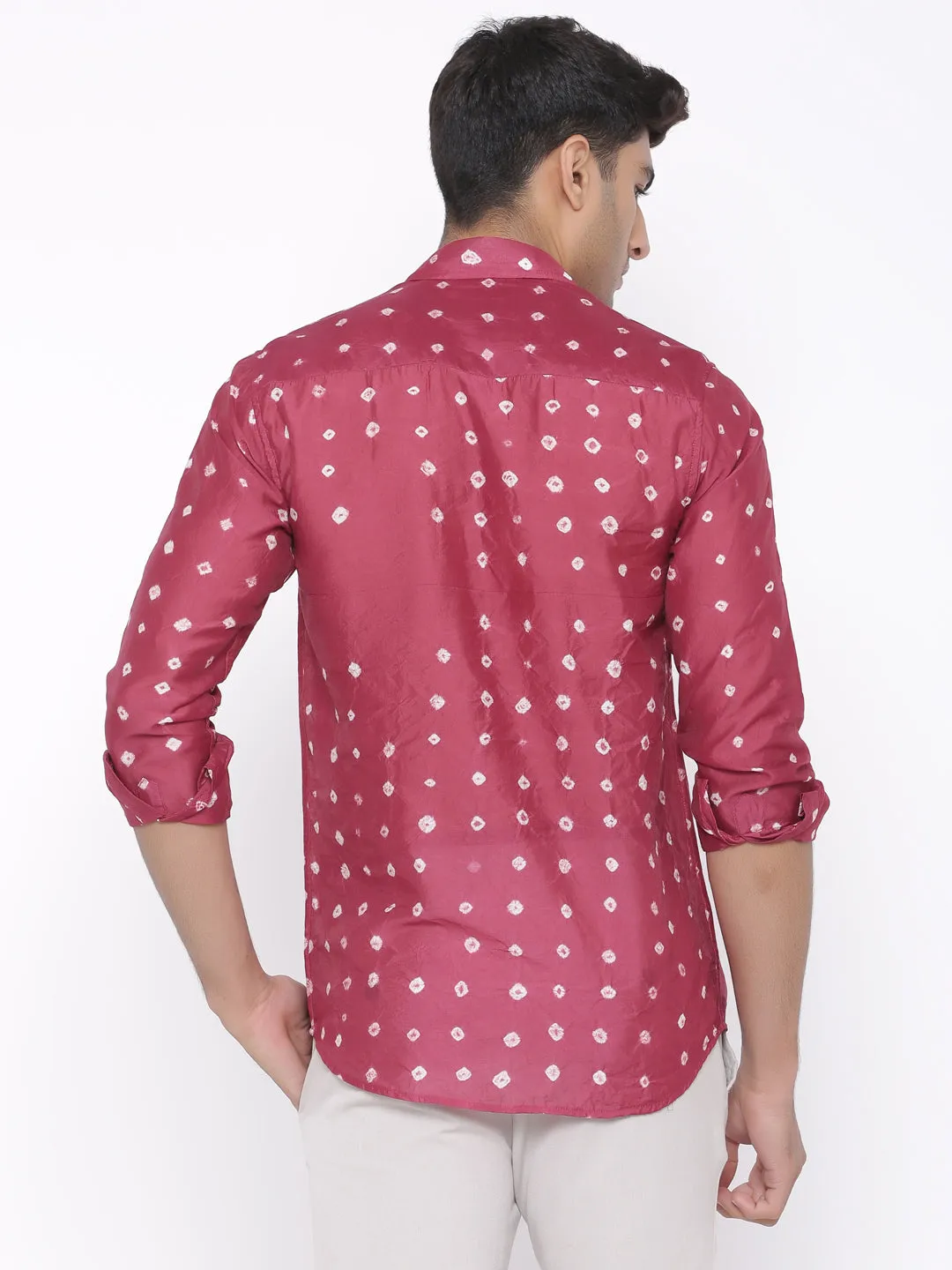 Maroon Bandhej Shirt