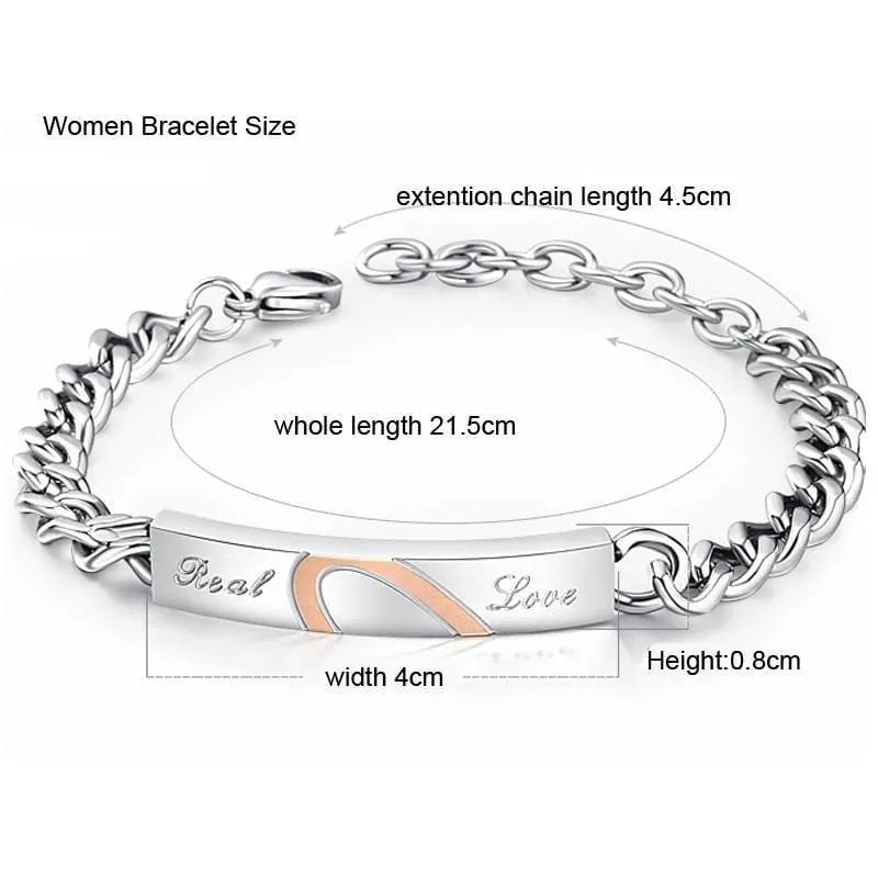 Matching Heart Piece Couple Bracelet