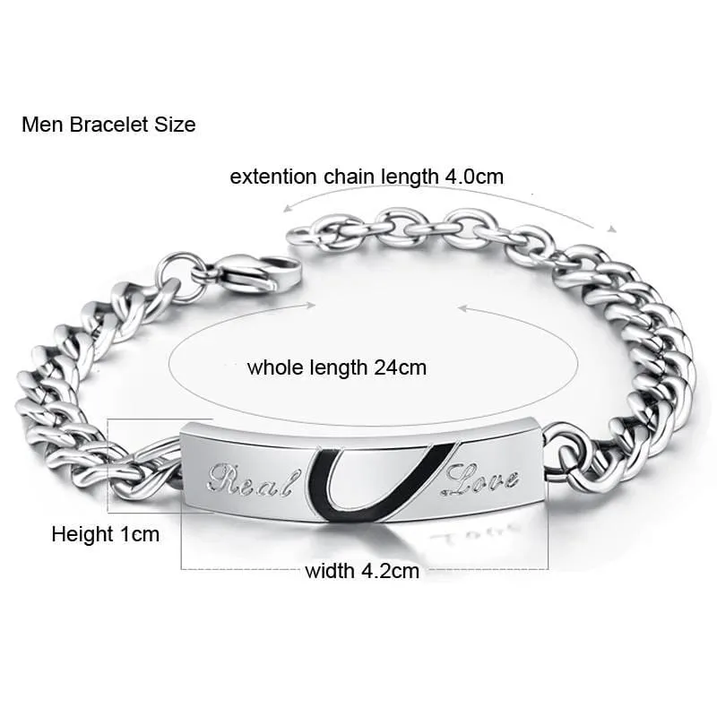 Matching Heart Piece Couple Bracelet
