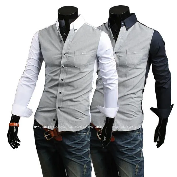 Men's 2 Color Fashion Dress Shirt