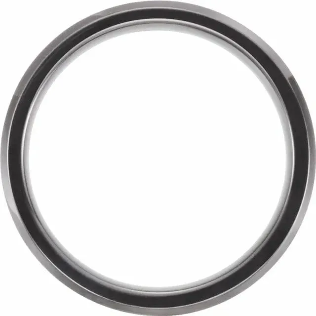 Men's Black PVD Tungsten Satin Beveled Edge Band - Special Order