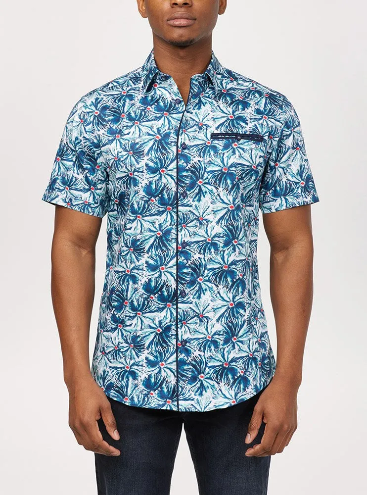 Men's casual short sleeve stretch shirt