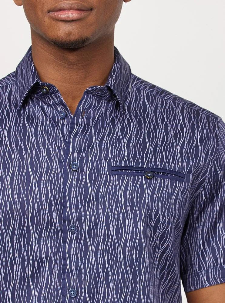 Men's casual short sleeve stretch shirt