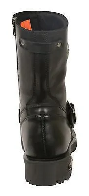 MEN'S MOTORBIKE REAL LEATHER CLASSIC ENGINEER BOOT W/ABRASION GUARD W/SIDEZIPPER
