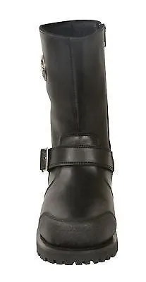 MEN'S MOTORBIKE REAL LEATHER CLASSIC ENGINEER BOOT W/ABRASION GUARD W/SIDEZIPPER