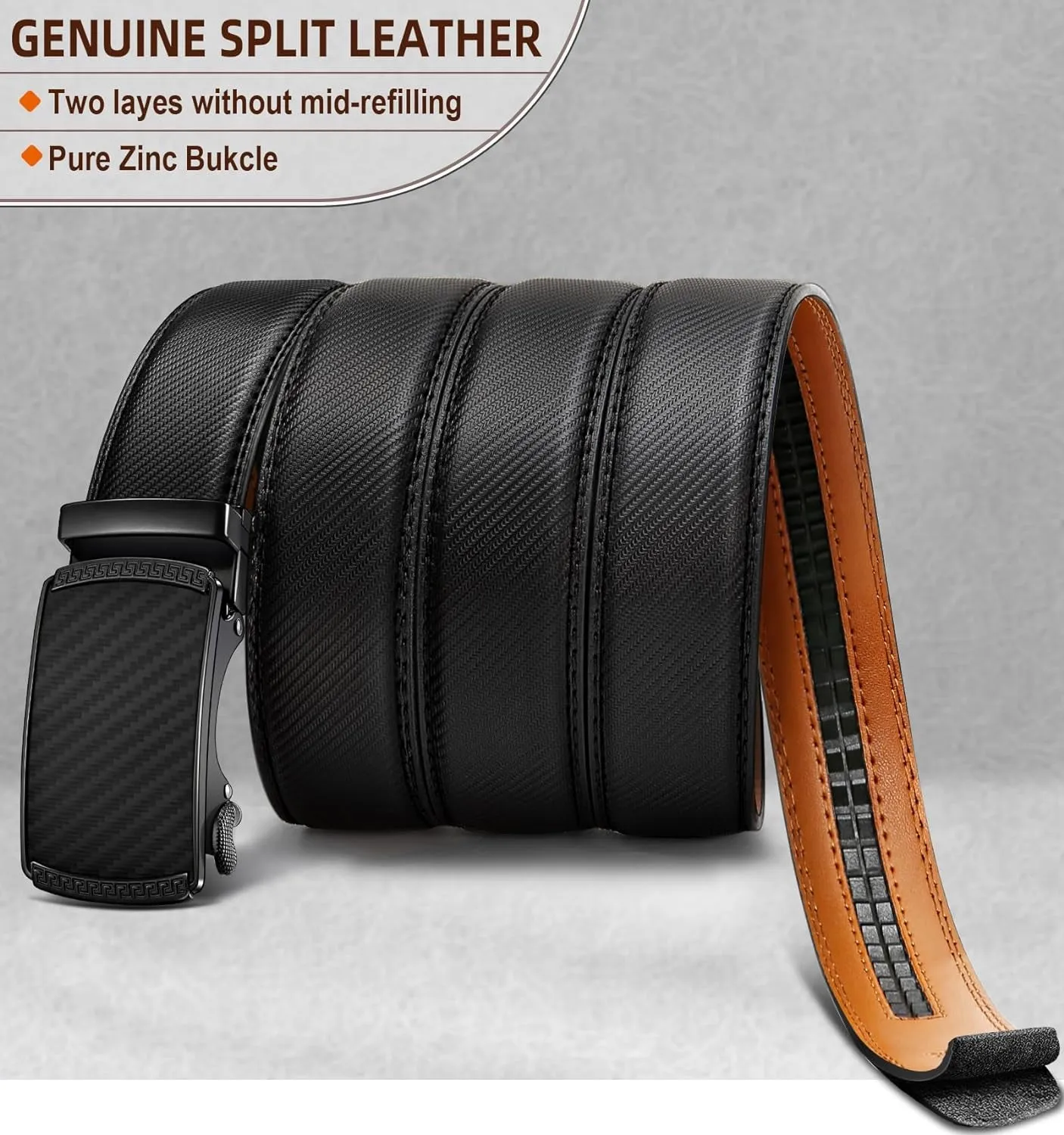 Mens Ratchet Belt for Dress Pant and Shirt