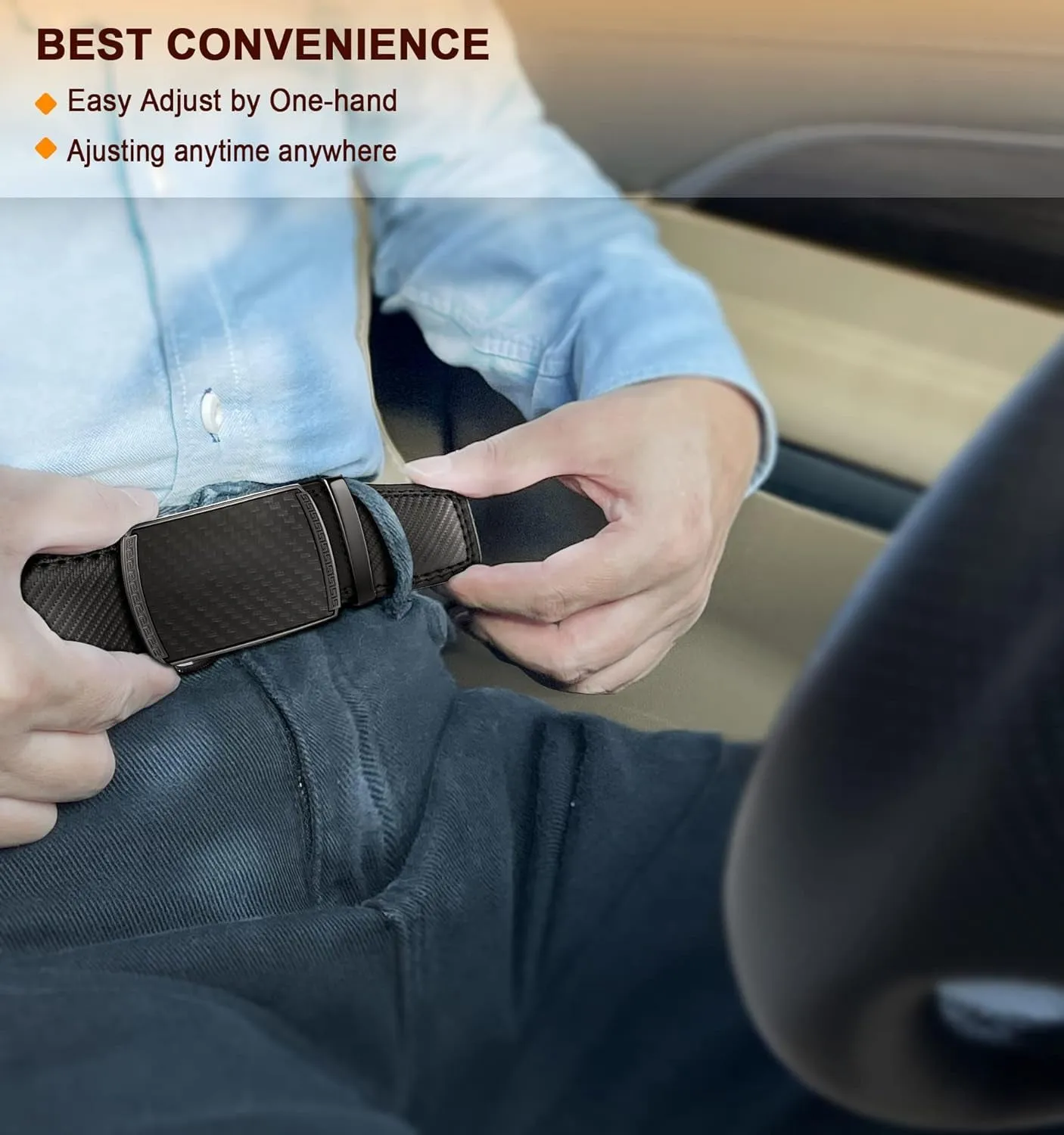 Mens Ratchet Belt for Dress Pant and Shirt