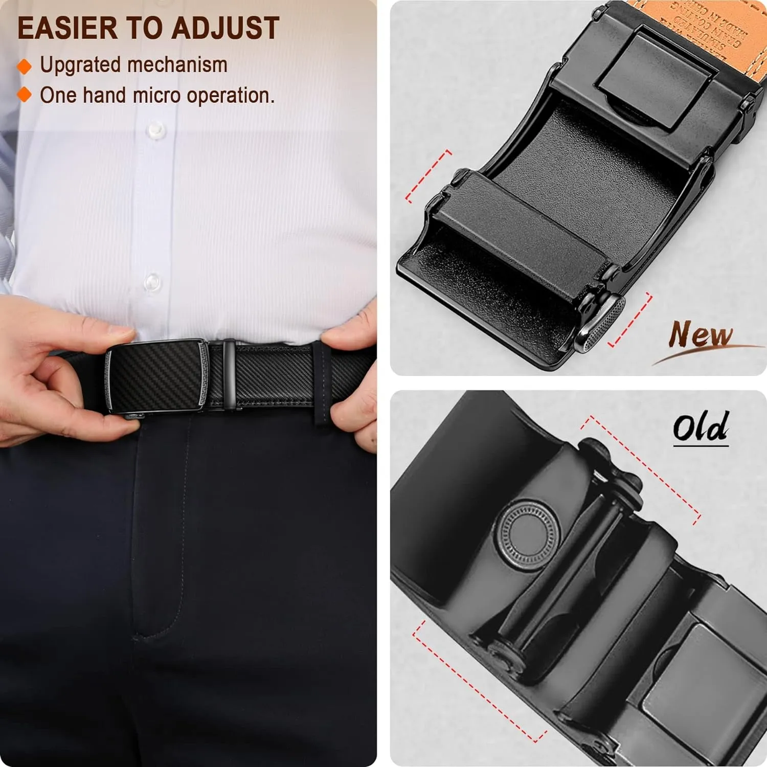 Mens Ratchet Belt for Dress Pant and Shirt