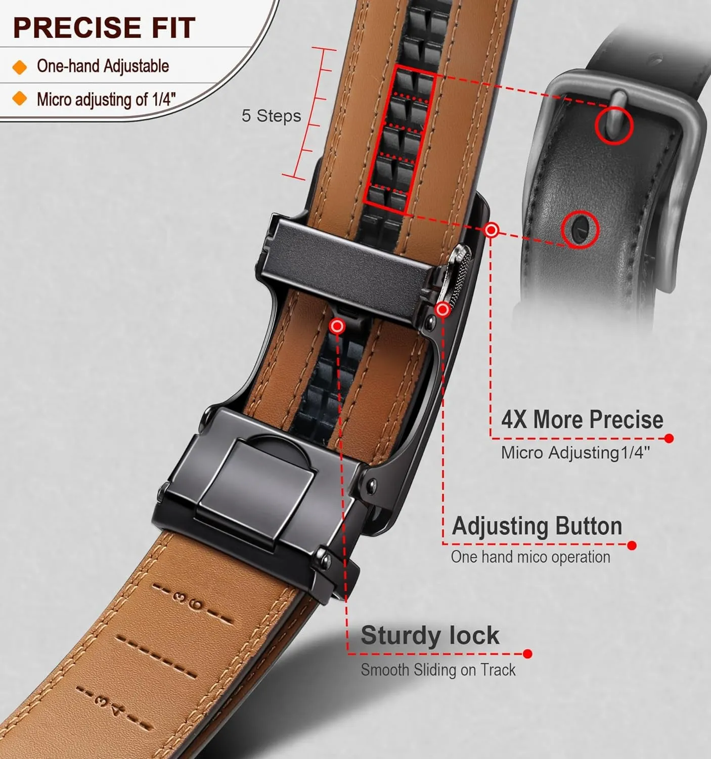 Mens Ratchet Belt for Dress Pant and Shirt