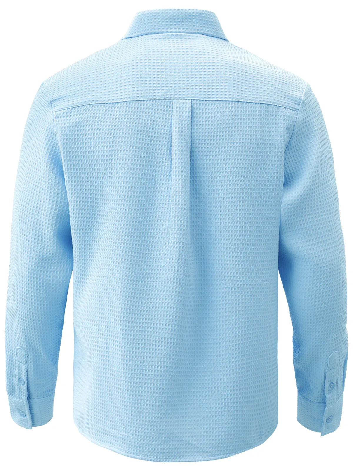 Men's Textured Waffle Casual Button Long Sleeve Dress Shirts