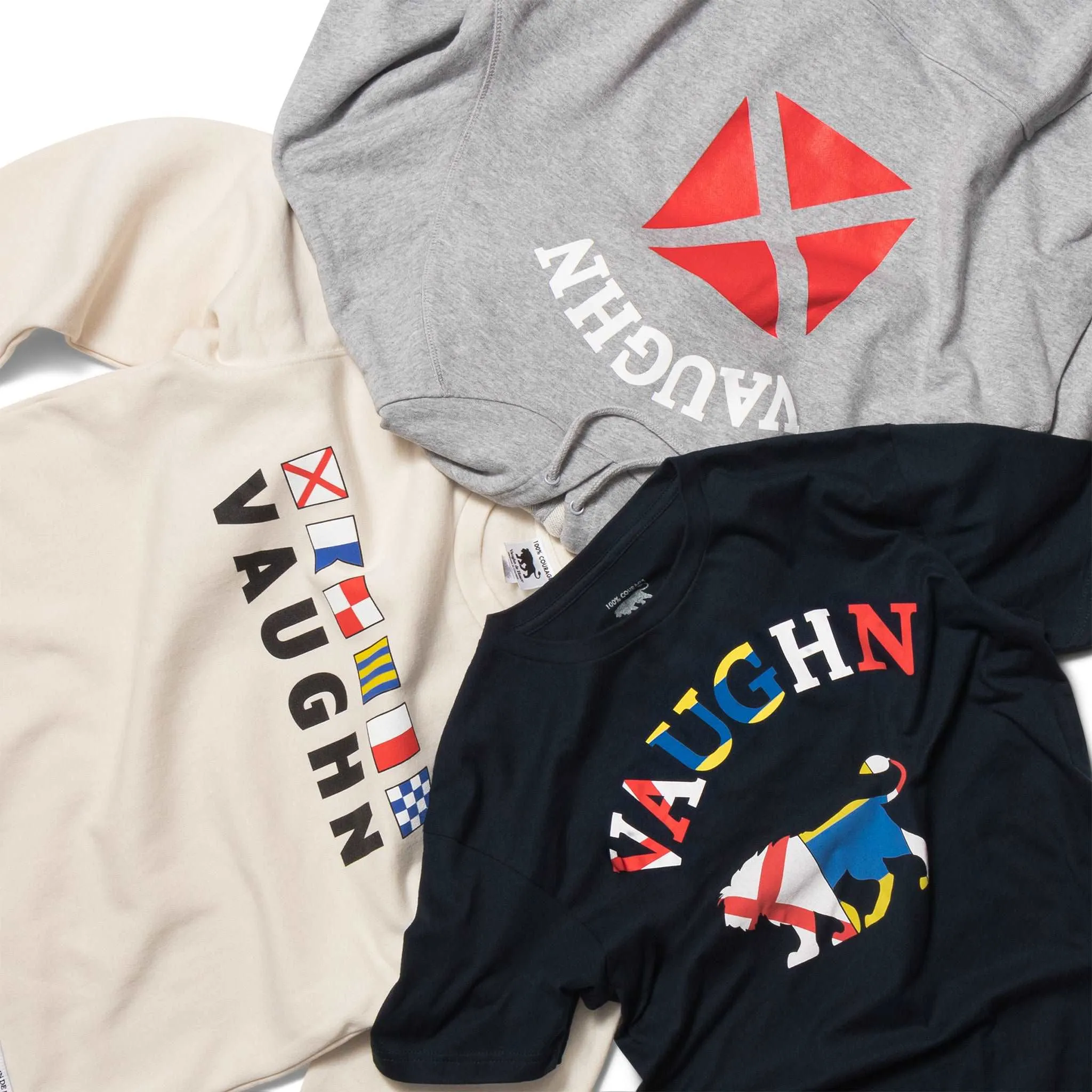 Men's - Voilier - Heather Grey V Nautical Flag Pullover Hoodie