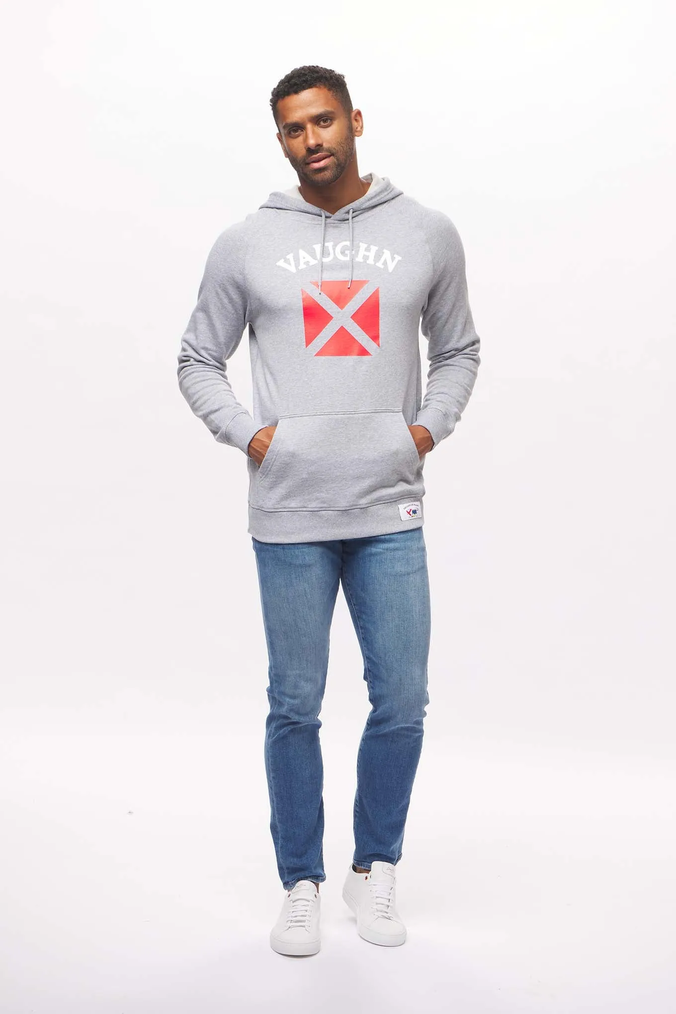 Men's - Voilier - Heather Grey V Nautical Flag Pullover Hoodie